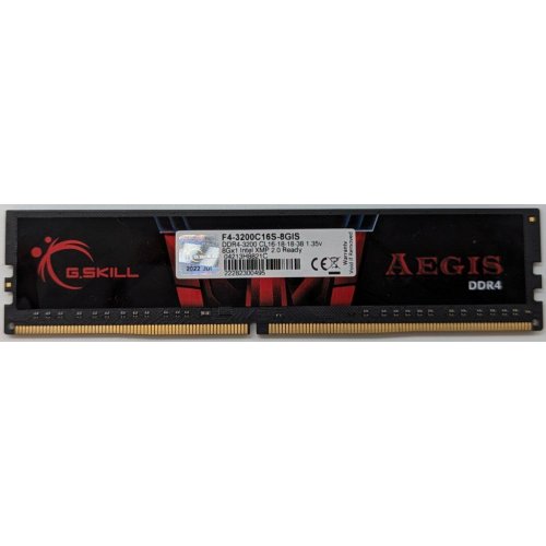 Купить Озу G.Skill DDR4 8GB 3200Mhz Aegis (F4-3200C16S-8GIS) (Восстановлено продавцом, 721838) с проверкой совместимости: обзор, характеристики, цена в Киеве, Днепре, Одессе, Харькове, Украине | интернет-магазин TELEMART.UA фото