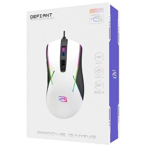 Купить Мышка Proove Gaming Defiant (CMDE00000101) White/Black - цена в Харькове, Киеве, Днепре, Одессе
в интернет-магазине Telemart фото