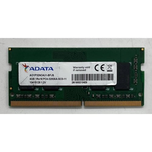 Озп ADATA SODIMM DDR4 4GB 3200MHz (AO1P32NC4U1-BFJS) (Відновлено продавцем, 722032) купити з перевіркою сумісності: огляд, характеристики, ціна у Києві, Львові, Вінниці, Хмельницькому, Івано-Франківську, Україні | інтернет-магазин TELEMART.UA фото