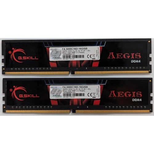 Купить Озу G.Skill DDR4 16GB (2x8GB) 3000Mhz Aegis (F4-3000C16D-16GISB) (Восстановлено продавцом, 722276) с проверкой совместимости: обзор, характеристики, цена в Киеве, Днепре, Одессе, Харькове, Украине | интернет-магазин TELEMART.UA фото