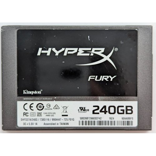 Ssd-диск Kingston HyperX Fury 3D 240GB 2.5" SATAIII TLC (KC-S44240-6F) (Відновлено продавцем, 722418) купити з перевіркою сумісності: огляд, характеристики, ціна у Києві, Львові, Вінниці, Хмельницькому, Івано-Франківську, Україні | інтернет-магазин TELEMART.UA фото