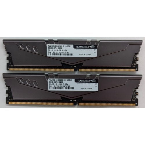 Купить Озу Team DDR4 16GB (2x8GB) 3200Mhz T-Force Vulcan Z Grey (TLZGD416G3200HC16CDC01) (Восстановлено продавцом, 722517) с проверкой совместимости: обзор, характеристики, цена в Киеве, Днепре, Одессе, Харькове, Украине | интернет-магазин TELEMART.UA фото