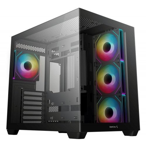 Корпус Deepcool CG530 4F Tempered Glass без БЖ (R-CG530-BKADA4-G-1) Black купити з перевіркою сумісності: огляд, характеристики, ціна у Києві, Львові, Вінниці, Хмельницькому, Івано-Франківську, Україні | інтернет-магазин TELEMART.UA фото