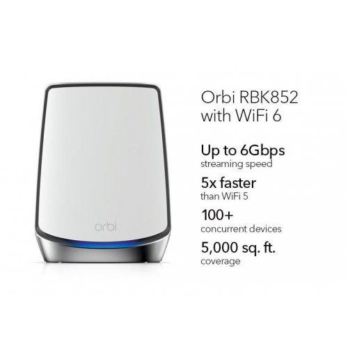 Купити Wi-Fi роутер NETGEAR Orbi Mesh WiFi System RBK852 2-Pack (RBK852-100EUS) - ціна в Києві, Львові, Вінниці, Хмельницькому, Франківську, Україні | інтернет-магазин TELEMART.UA фото