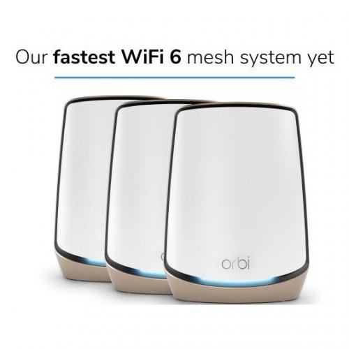 Купити Wi-Fi роутер NETGEAR Orbi Mesh WiFi System RBK863S 3-Pack (RBK863S-100EUS) - ціна в Києві, Львові, Вінниці, Хмельницькому, Франківську, Україні | інтернет-магазин TELEMART.UA фото