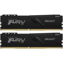 Озу Kingston DDR4 16GB (2x8GB) 3200Mhz FURY Beast Black (KF432C16BBK2/16) (Восстановлено продавцом, 722837)