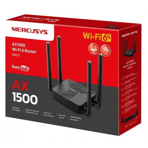 Купити Wi-Fi роутер Mercusys MR62X - ціна в Києві, Львові, Вінниці, Хмельницькому, Франківську, Україні | інтернет-магазин TELEMART.UA фото