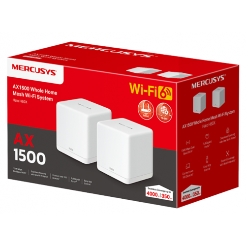 Купить Wi-Fi роутер Mercusys Halo H60X (2-pack) - цена в Харькове, Киеве, Днепре, Одессе
в интернет-магазине Telemart фото