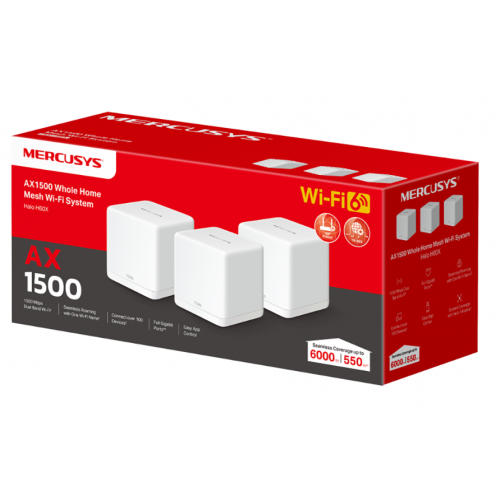 Купити Wi-Fi роутер Mercusys Halo H60X (3-pack) - ціна в Києві, Львові, Вінниці, Хмельницькому, Франківську, Україні | інтернет-магазин TELEMART.UA фото