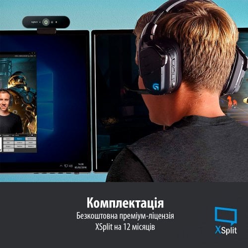 Купить Веб-камера Logitech Brio Stream (960-001194) Black - цена в Харькове, Киеве, Днепре, Одессе
в интернет-магазине Telemart фото