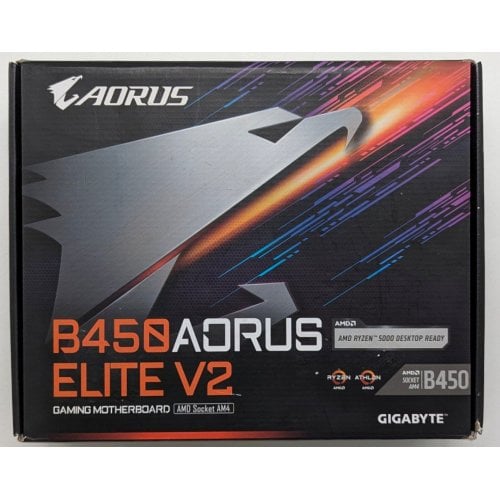 Купить Материнская плата Gigabyte B450 AORUS ELITE V2 (sAM4, AMD B450) (Восстановлено продавцом, 723654) с проверкой совместимости: обзор, характеристики, цена в Киеве, Днепре, Одессе, Харькове, Украине | интернет-магазин TELEMART.UA фото