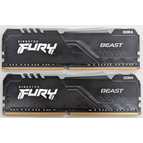 Купить Озу Kingston DDR4 16GB (2x8GB) 3200Mhz FURY Beast RGB Black (KF432C16BBAK2/16) (Восстановлено продавцом, 723747) с проверкой совместимости: обзор, характеристики, цена в Киеве, Днепре, Одессе, Харькове, Украине | интернет-магазин TELEMART.UA фото