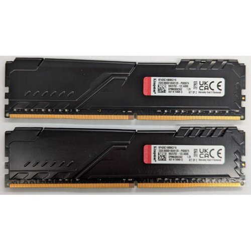 Купить Озу Kingston DDR4 16GB (2x8GB) 2666Mhz FURY Beast Black (KF426C16BBK2/16) (Восстановлено продавцом, 723788) с проверкой совместимости: обзор, характеристики, цена в Киеве, Днепре, Одессе, Харькове, Украине | интернет-магазин TELEMART.UA фото