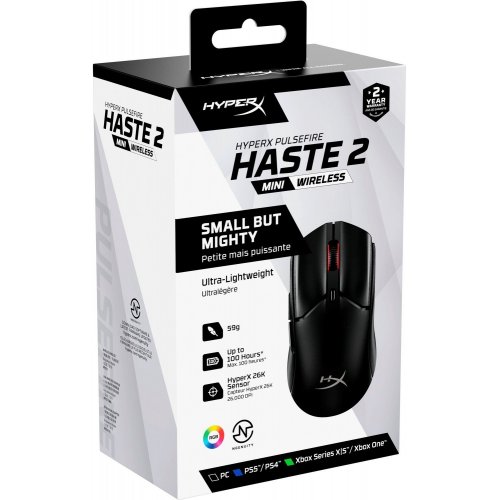 Купить Уценка мышка HyperX Pulsefire Haste 2 Mini Wireless (7D388AA) Black (Витринный образец, 724093) - цена в Харькове, Киеве, Днепре, Одессе
в интернет-магазине Telemart фото