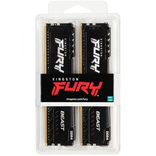 Купить Уценка озу Kingston DDR4 16GB (2x8GB) 3200Mhz FURY Beast Black (KF432C16BBK2/16) (вскрите пакування, 724104) с проверкой совместимости: обзор, характеристики, цена в Киеве, Днепре, Одессе, Харькове, Украине | интернет-магазин TELEMART.UA фото