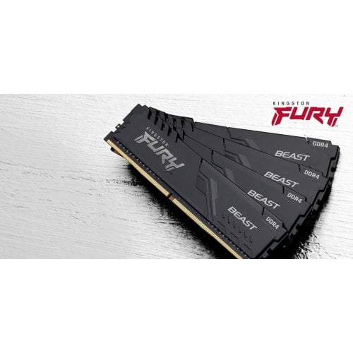 Купить Уценка озу Kingston DDR4 16GB (2x8GB) 3200Mhz FURY Beast Black (KF432C16BBK2/16) (вскрите пакування, 724104) с проверкой совместимости: обзор, характеристики, цена в Киеве, Днепре, Одессе, Харькове, Украине | интернет-магазин TELEMART.UA фото