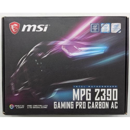 Материнська плата MSI MPG Z390 GAMING PRO CARBON AC (s1151-v2, Intel Z390) (Відновлено продавцем, 724446) купити з перевіркою сумісності: огляд, характеристики, ціна у Києві, Львові, Вінниці, Хмельницькому, Івано-Франківську, Україні | інтернет-магазин TELEMART.UA фото