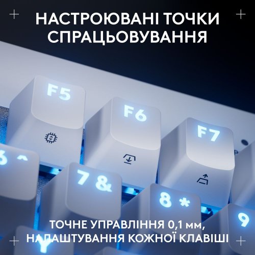 Купити Клавіатура Logitech G Pro X TKL Rapid Magnetic Linear (920-013242) White - ціна в Києві, Львові, Вінниці, Хмельницькому, Франківську, Україні | інтернет-магазин TELEMART.UA фото