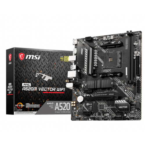 Купить Материнская плата MSI MAG A520M VECTOR WIFI (sAM4, AMD A520) (Восстановлено продавцом, 724482) с проверкой совместимости: обзор, характеристики, цена в Киеве, Днепре, Одессе, Харькове, Украине | интернет-магазин TELEMART.UA фото