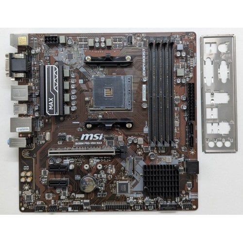 Материнська плата MSI B450M PRO-VDH MAX (sAM4, AMD B450) (Відновлено продавцем, 724538) купити з перевіркою сумісності: огляд, характеристики, ціна у Києві, Львові, Вінниці, Хмельницькому, Івано-Франківську, Україні | інтернет-магазин TELEMART.UA фото