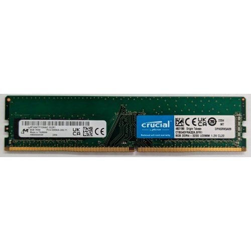 Озп Crucial DDR4 8GB 3200Mhz (CT8G4DFRA32A) (Відновлено продавцем, 724582) купити з перевіркою сумісності: огляд, характеристики, ціна у Києві, Львові, Вінниці, Хмельницькому, Івано-Франківську, Україні | інтернет-магазин TELEMART.UA фото