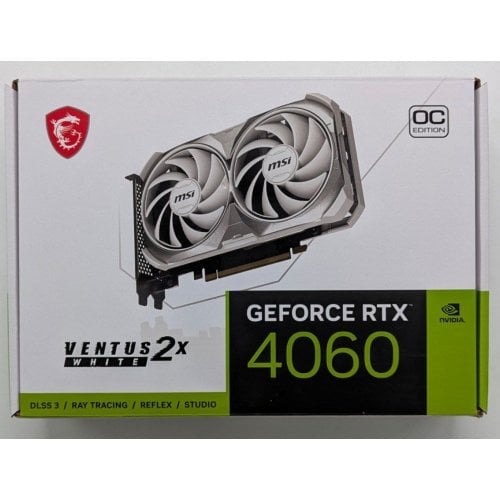 Купить Видеокарта MSI GeForce RTX 4060 VENTUS 2X WHITE OC 8192MB (RTX 4060 VENTUS 2X WHITE 8G OC) (Восстановлено продавцом, 724873) с проверкой совместимости: обзор, характеристики, цена в Киеве, Днепре, Одессе, Харькове, Украине | интернет-магазин TELEMART.UA фото