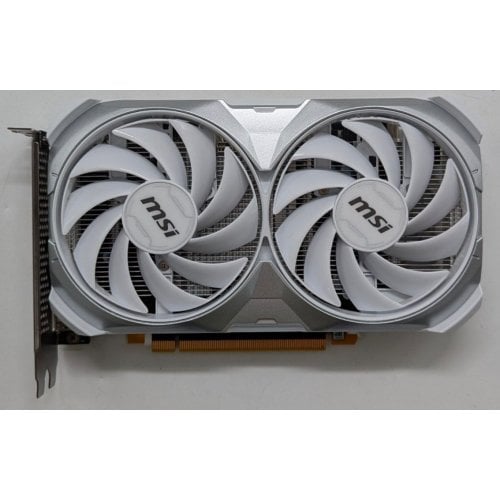 Купить Видеокарта MSI GeForce RTX 4060 VENTUS 2X WHITE OC 8192MB (RTX 4060 VENTUS 2X WHITE 8G OC) (Восстановлено продавцом, 724873) с проверкой совместимости: обзор, характеристики, цена в Киеве, Днепре, Одессе, Харькове, Украине | интернет-магазин TELEMART.UA фото