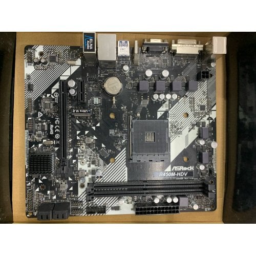 Купить Уценка материнская плата AsRock B450M-HDV R4.0 (sAM4, AMD B450) (Следы использования, 724954) с проверкой совместимости: обзор, характеристики, цена в Киеве, Днепре, Одессе, Харькове, Украине | интернет-магазин TELEMART.UA фото