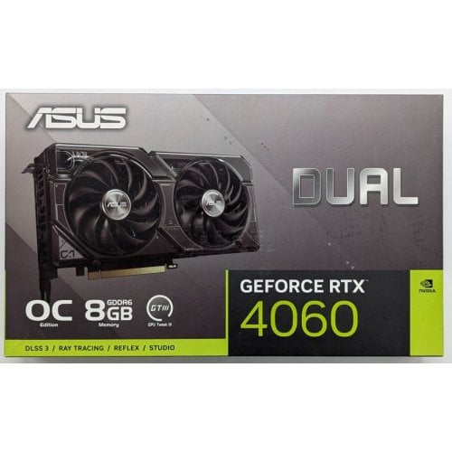 Купить Видеокарта Asus GeForce RTX 4060 Dual OC 8192MB (DUAL-RTX4060-O8G) (Восстановлено продавцом, 724983) с проверкой совместимости: обзор, характеристики, цена в Киеве, Днепре, Одессе, Харькове, Украине | интернет-магазин TELEMART.UA фото