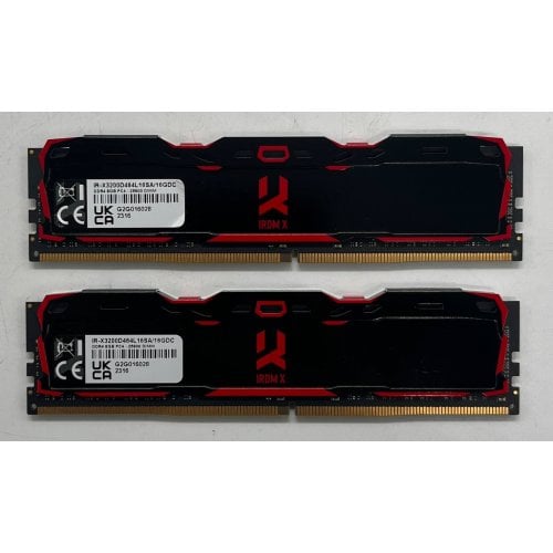 Купить Озу GoodRAM DDR4 16GB (2x8GB) 3200Mhz Iridium X Black (IR-X3200D464L16SA/16GDC) (Восстановлено продавцом, 725039) с проверкой совместимости: обзор, характеристики, цена в Киеве, Днепре, Одессе, Харькове, Украине | интернет-магазин TELEMART.UA фото