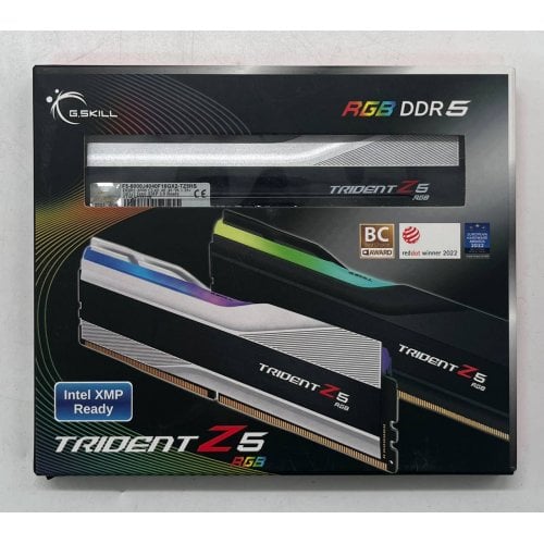 Купить Озу G.Skill DDR5 32GB (2x16GB) 6000 Mhz Trident Z5 RGB Silver (F5-6000J4040F16GX2-TZ5RS) (Восстановлено продавцом, 725814) с проверкой совместимости: обзор, характеристики, цена в Киеве, Днепре, Одессе, Харькове, Украине | интернет-магазин TELEMART.UA фото