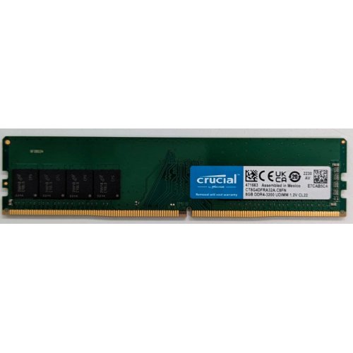 Купить Озу Crucial DDR4 8GB 3200Mhz (CT8G4DFRA32A) (Восстановлено продавцом, 726398) с проверкой совместимости: обзор, характеристики, цена в Киеве, Днепре, Одессе, Харькове, Украине | интернет-магазин TELEMART.UA фото