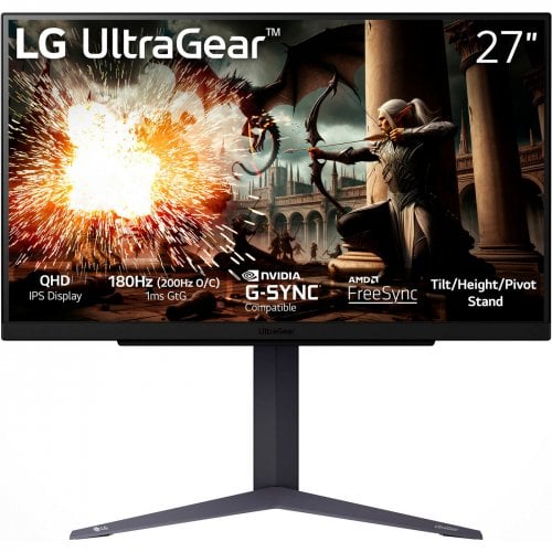 Купити Монітор LG 27" 27GS75Q-B Black - ціна в Києві, Львові, Вінниці, Хмельницькому, Франківську, Україні | інтернет-магазин TELEMART.UA фото