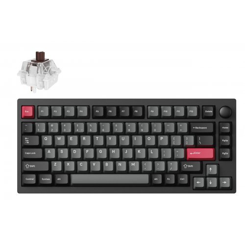 Купить Клавиатура Lemokey P1 Pro 84 Key RGB Hot-Swap Keychron Super Brown (P1P-M3-UA) Carbon Black - цена в Харькове, Киеве, Днепре, Одессе
в интернет-магазине Telemart фото