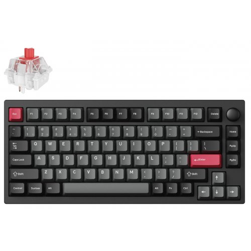 Купить Клавиатура Lemokey P1 Pro 84 Key RGB Hot-Swap Keychron Super Red (P1P-M1-UA) Carbon Black - цена в Харькове, Киеве, Днепре, Одессе
в интернет-магазине Telemart фото