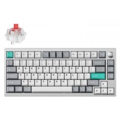 Клавіатура Lemokey P1 Pro 84 Key RGB Hot-Swap Keychron Super Red (P1P-X1-UA) Space Silver