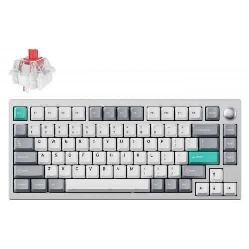 Купить Клавиатура Lemokey P1 Pro 84 Key RGB Hot-Swap Keychron Super Red (P1P-X1-UA) Space Silver - цена в Харькове, Киеве, Днепре, Одессе
в интернет-магазине Telemart фото