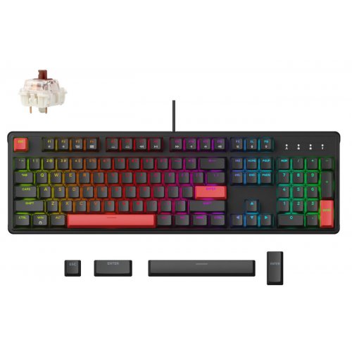 Купить Клавиатура Lemokey X3 87 Key RGB Hot-Swap Keychron Brown (X3-H3-UA) Black - цена в Харькове, Киеве, Днепре, Одессе
в интернет-магазине Telemart фото