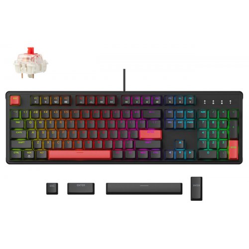 Купить Клавиатура Lemokey X3 87 Key RGB Hot-Swap Keychron Red (X3-H1-UA) Black - цена в Харькове, Киеве, Днепре, Одессе
в интернет-магазине Telemart фото