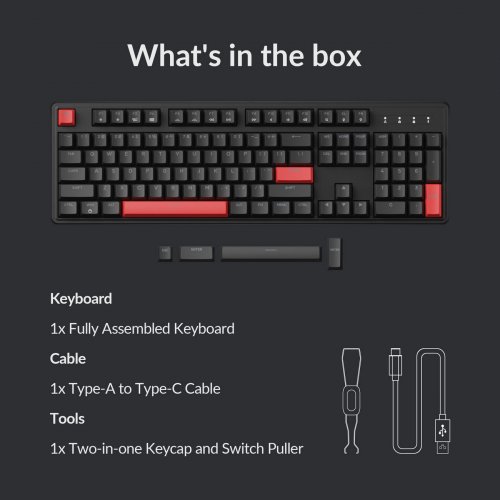 Купить Клавиатура Lemokey X3 87 Key RGB Hot-Swap Keychron Red (X3-H1-UA) Black - цена в Харькове, Киеве, Днепре, Одессе
в интернет-магазине Telemart фото