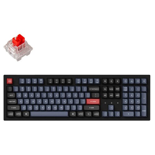 Купити Клавіатура Keychron K10 Pro 100 Key RGB Hot-Swap K Pro Red (K10P-H1-UA) Black - ціна в Києві, Львові, Вінниці, Хмельницькому, Франківську, Україні | інтернет-магазин TELEMART.UA фото