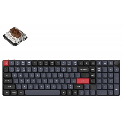 Купити Клавіатура Keychron K17 Pro 100 Key RGB Hot-swap Gateron MX 2.0 Brown (K17P-H3-UA) Black - ціна в Києві, Львові, Вінниці, Хмельницькому, Франківську, Україні | інтернет-магазин TELEMART.UA фото