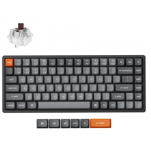 Купити Клавіатура Keychron K2 Max 84 Key RGB Hot-Swap Keychron Super Brown (K2M-J3-UA) Black - ціна в Києві, Львові, Вінниці, Хмельницькому, Франківську, Україні | інтернет-магазин TELEMART.UA фото