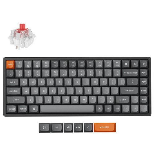 Купити Клавіатура Keychron K2 Max 84 Key RGB Hot-Swap Keychron Super Red (K2M-J1-UA) Black - ціна в Києві, Львові, Вінниці, Хмельницькому, Франківську, Україні | інтернет-магазин TELEMART.UA фото