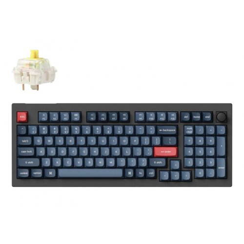 Купити Клавіатура Keychron V5 Max 100 Key RGB Hot-Swap Gateron Jupiter Banana (V5M-D4-UA) Black - ціна в Києві, Львові, Вінниці, Хмельницькому, Франківську, Україні | інтернет-магазин TELEMART.UA фото