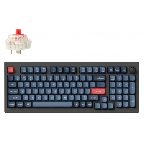 Купити Клавіатура Keychron V5 Max 100 Key RGB Hot-Swap Gateron Jupiter Red (V5M-D1-UA) Black - ціна в Києві, Львові, Вінниці, Хмельницькому, Франківську, Україні | інтернет-магазин TELEMART.UA фото