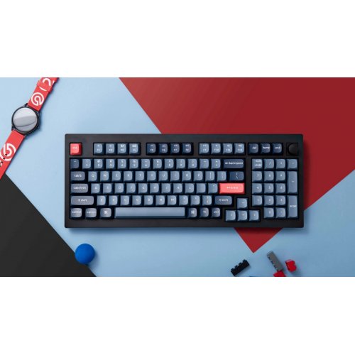 Купити Клавіатура Keychron V5 Max 100 Key RGB Hot-Swap Gateron Jupiter Red (V5M-D1-UA) Black - ціна в Києві, Львові, Вінниці, Хмельницькому, Франківську, Україні | інтернет-магазин TELEMART.UA фото