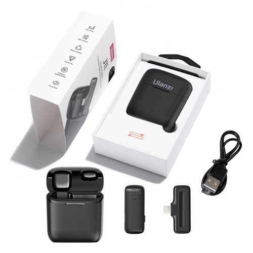 Купить Микрофон Ulanzi J11 Wireless Lavalier Microphone System Lightning (J11 3133) Black - цена в Харькове, Киеве, Днепре, Одессе
в интернет-магазине Telemart фото