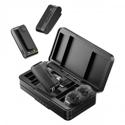 Купити Мікрофон Ulanzi A100 Wireless Lavalier Microphone USB Type-C (A100 A014A) Black - ціна в Києві, Львові, Вінниці, Хмельницькому, Франківську, Україні | інтернет-магазин TELEMART.UA фото