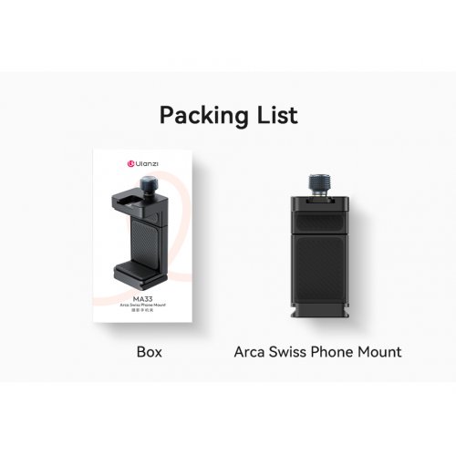 Купить Держатель для телефона Ulanzi MA33 Arca Swiss Phone Mount (MA33 M022) Black - цена в Харькове, Киеве, Днепре, Одессе
в интернет-магазине Telemart фото